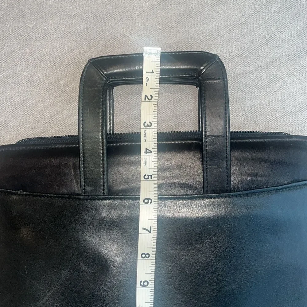 Vintage Scully black leather binder briefcase.